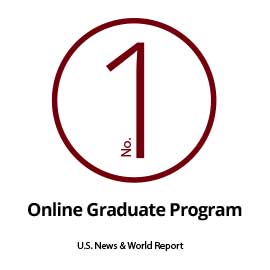 信息图表:#1(#2总体)在线研究生课程，美国新闻和世界报道