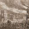 内战期间哥伦比亚大火的画像。