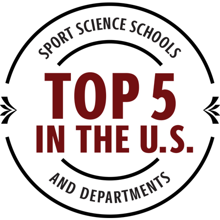 图表显示了美国前5名的体育科学学校