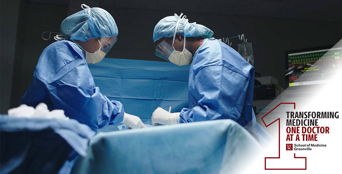 医科学生进行外科模拟。一名医生在时代的标志。