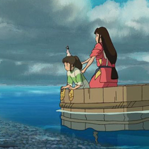 两个人在船上的插图。