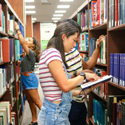 学生在图书馆