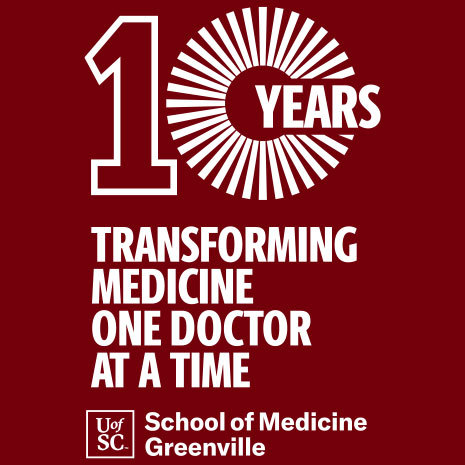 十周年纪念标志。一个医生一个医生地改变医学。